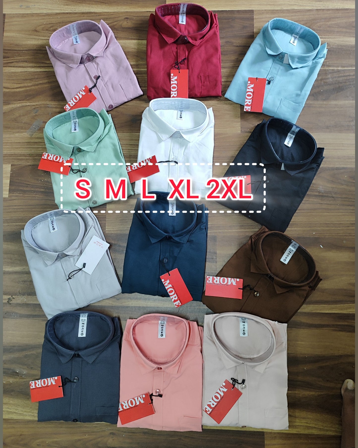 (Combo of 4) MORE Plain Laffer Cotton  Shirts Rs. 1099