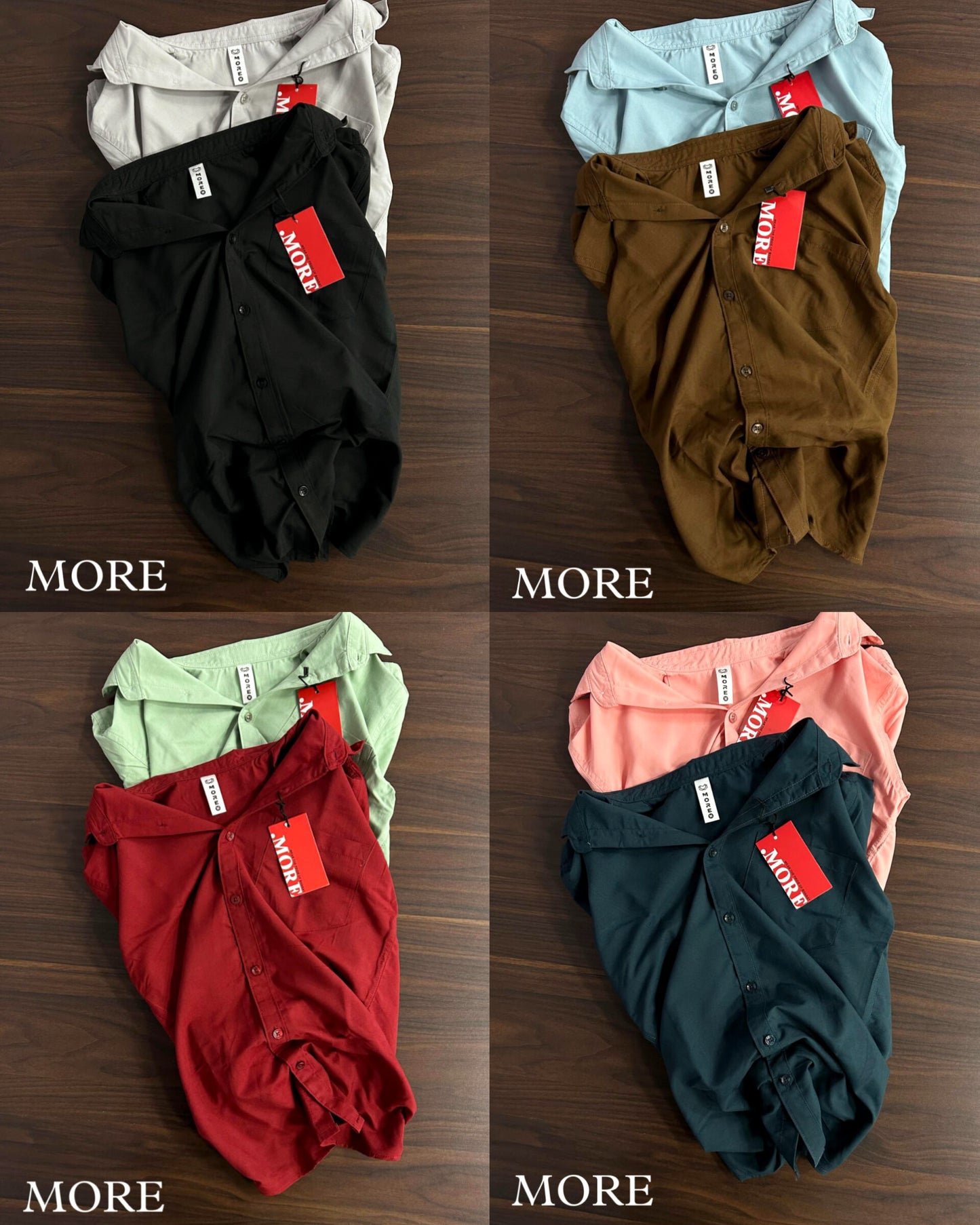 (Combo of 4) MORE Plain Laffer Cotton  Shirts Rs. 1099