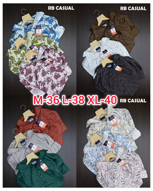(Combo of 4) RB Trending Design Cotton Printed  Shirts Rs. 999 Only