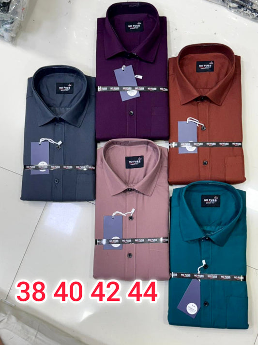 (Combo of 3)F207 NoFuss Plain Laffer Cotton Shirt Rs.1050