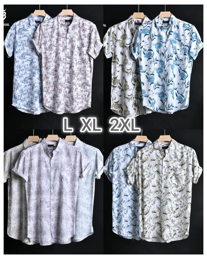 (Combo of 3) Rayon 100% Cooling Cotton Half Sleeve Printed Shirts Rs. 900
