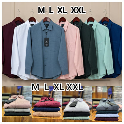 (Combo of 3) RussMan KorianLinen Dobby Plain Shirt Rs.1100