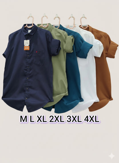 (Combo of 4) BigSize RussMan Cotton Plain shirt Rs. 1060