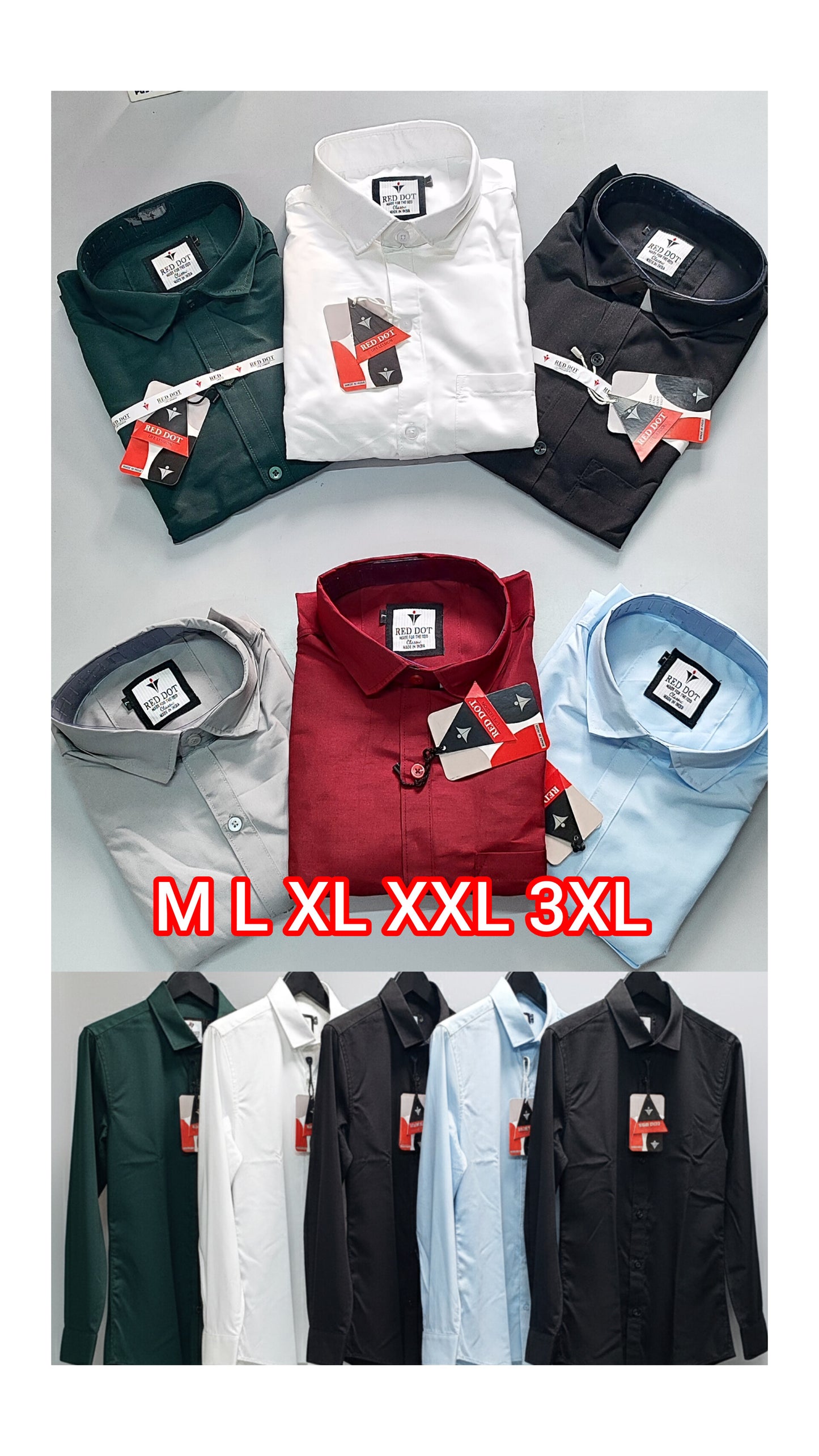 (Combo of 4) RedDot Premium Cotton Plain Shirts Rs. 1050
