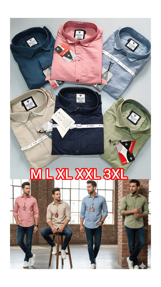 (Combo of 4) RedDot Premium Cotton Plain Shirts Rs. 1050