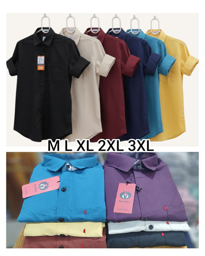 (Combo of 4)BiGSize RussMan Cotton Plain shirt Rs. 1060