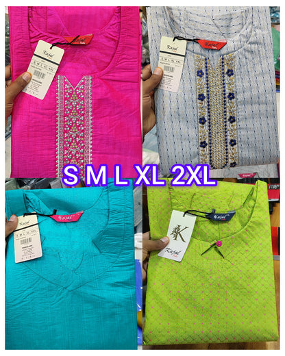 Pack of 4 Kajal Women A-line Design Kurthi TOP Only  Rs. 1000