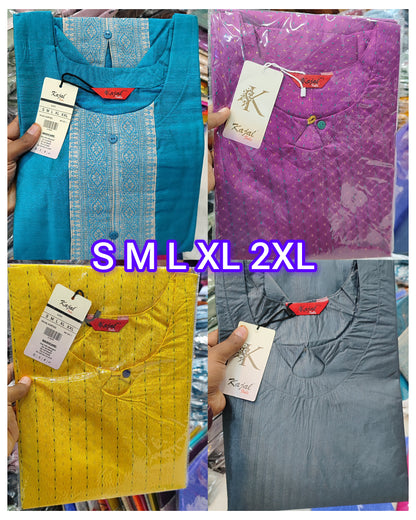 Pack of 4 Kajal Women A-line Design Kurthi TOP Only  Rs. 1000