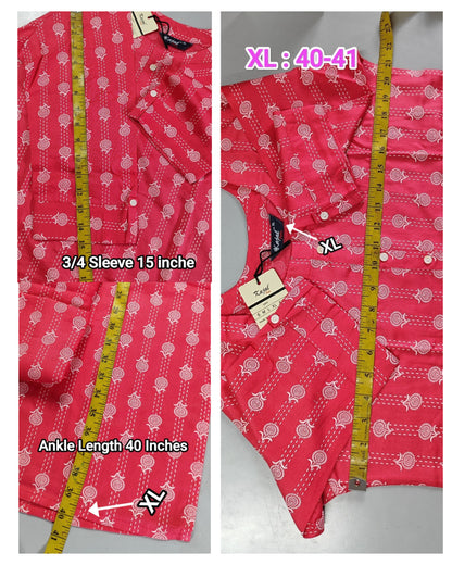 Pack of 2 Kajal Women Pure Cotton Kurthi TOP+PANT Rs. 850