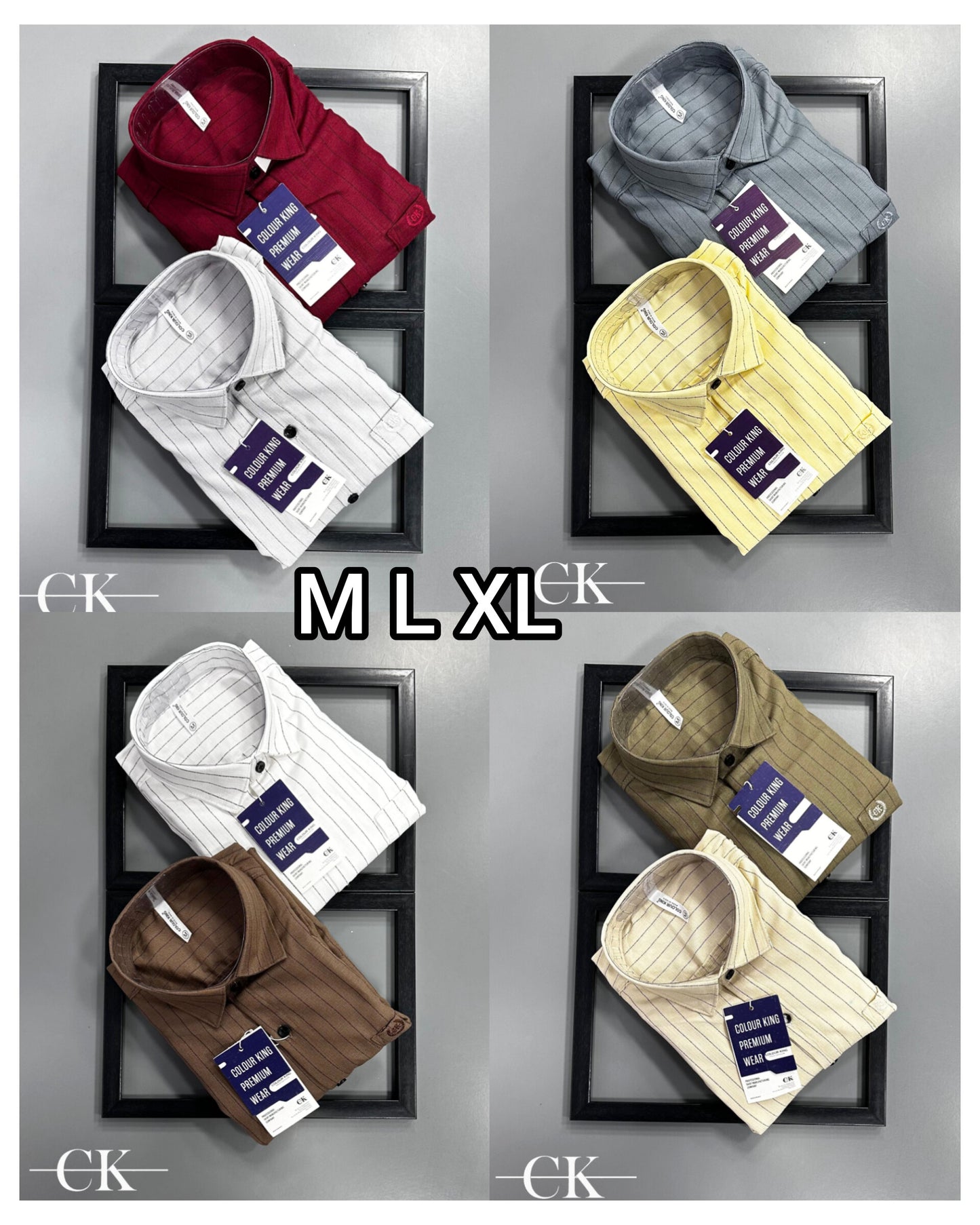 (Combo of 3) CK Korian Linen Strips Shirt Rs.1050