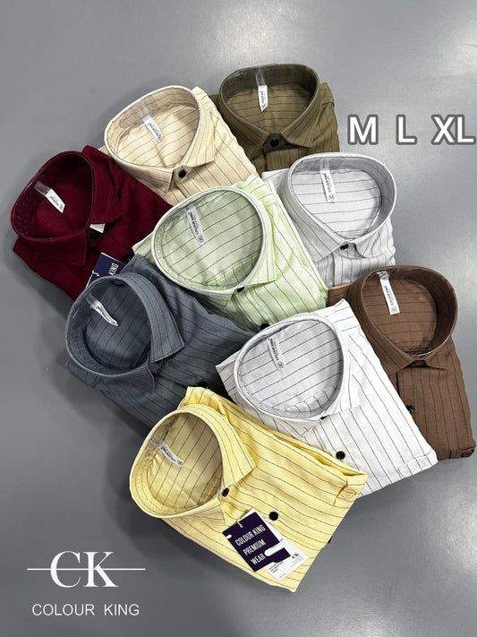 (Combo of 3) CK Korian Linen Strips Shirt Rs.1050