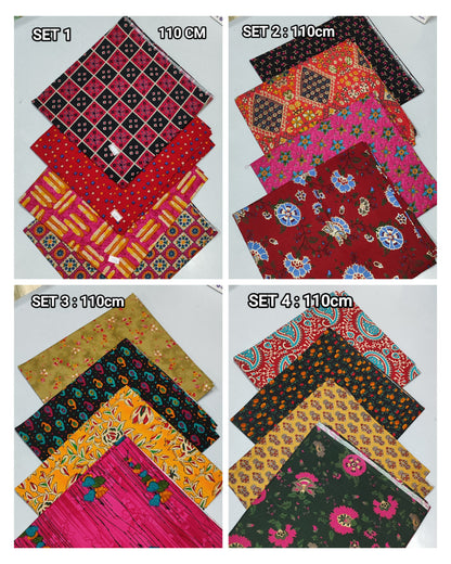 (Combo of 4) KADAMBINI Multi Design Cotton Blouse Piece Material 110cm Rs. 480