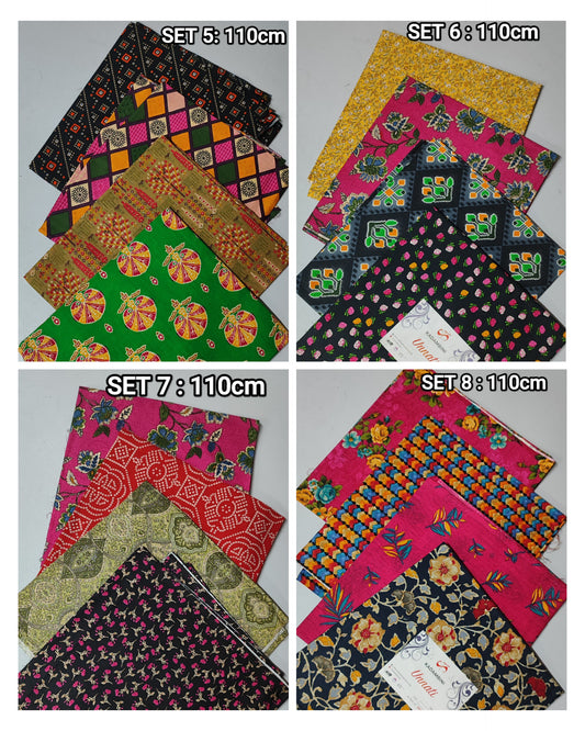 (Combo of 4) KADAMBINI Multi Design Cotton Blouse Piece Material 110cm Rs. 480