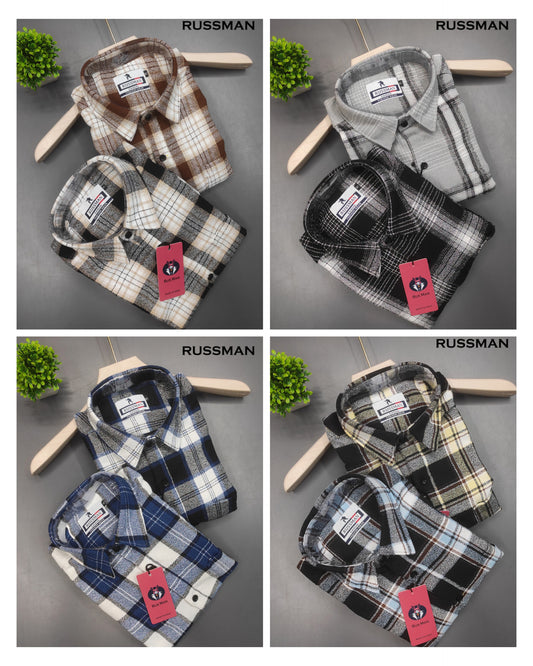(Combo of 3) RussMan Grindle Oxford Cotton Checked Shirt Rs.1100