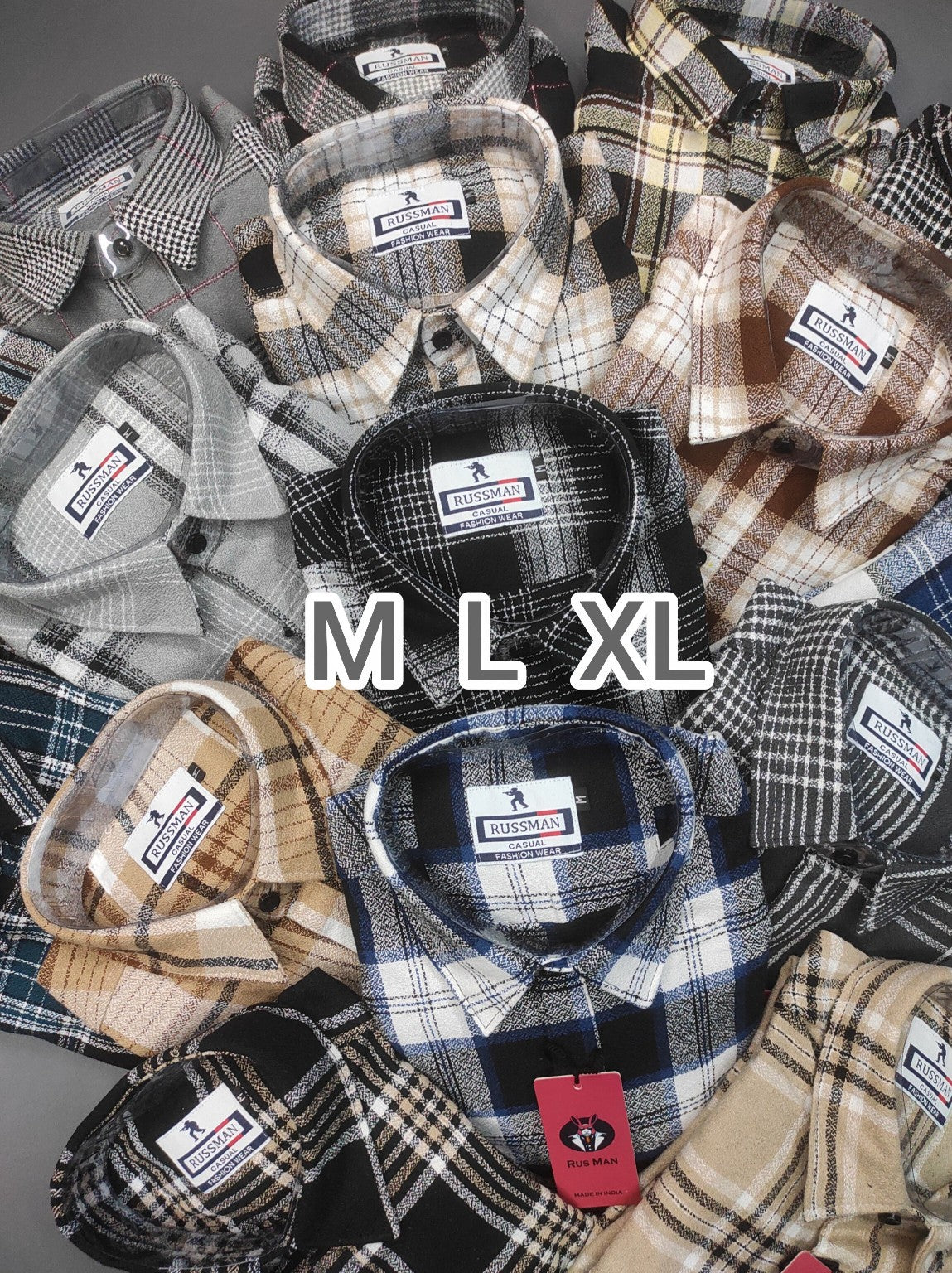 (Combo of 3) RussMan Grindle Oxford Cotton Checked Shirt Rs.1100