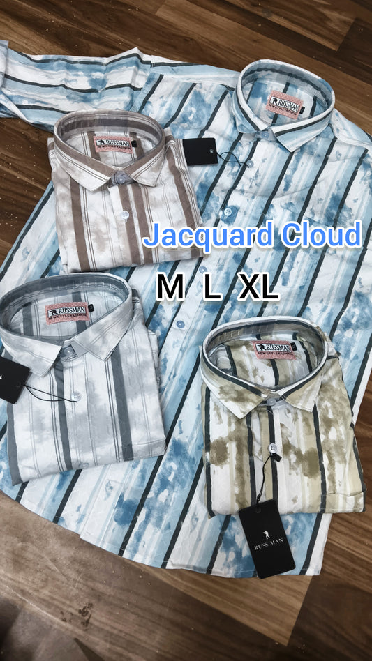 (Combo of 3) RussMan Cotton Jacquard Cloud Design Shirt Rs.1050