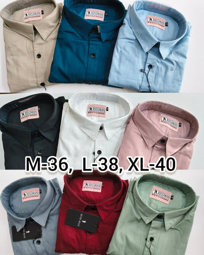 (Combo of 3) RussMan 💯 Pure Cotton Plain Shirt Rs.1000