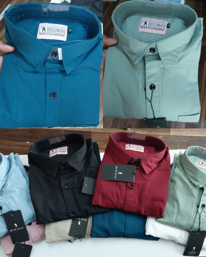 (Combo of 3) RussMan 💯 Pure Cotton Plain Shirt Rs.1000