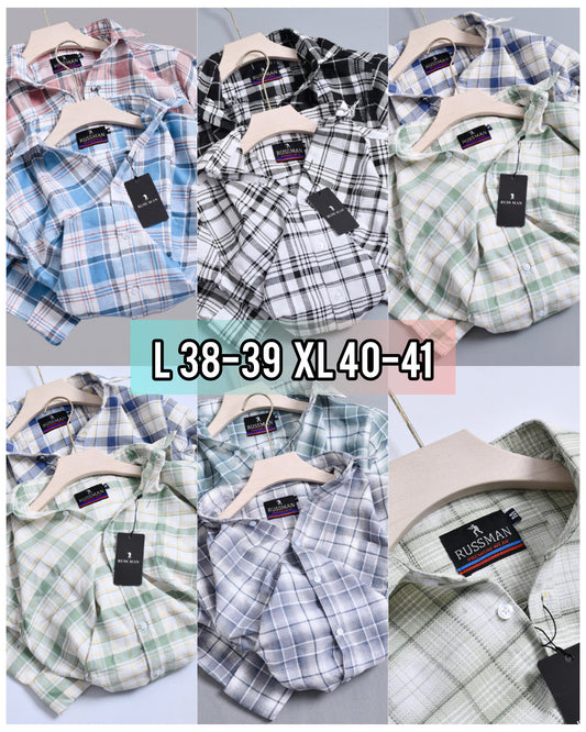 (Combo of 3) Russman Waffle Oxford Cotton Checked Shirt Rs. 1000