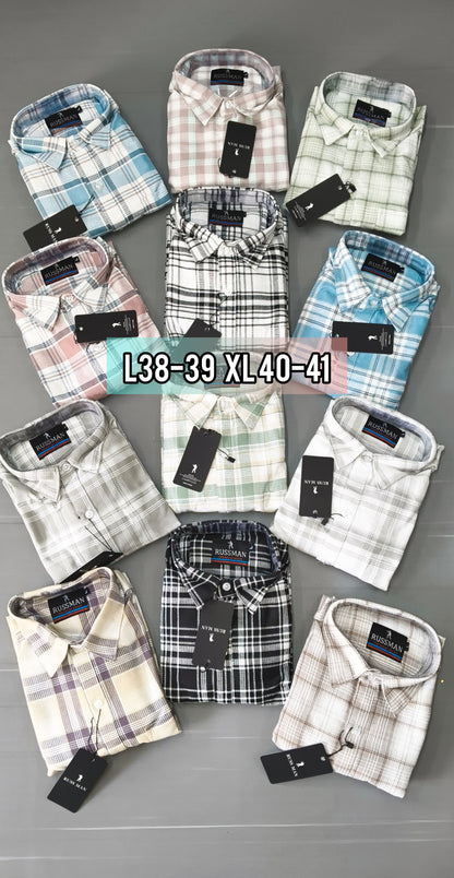 (Combo of 3) Russman Waffle Oxford Cotton Checked Shirt Rs. 1000