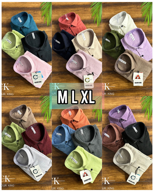 (Combo of 3) CK Linen Korean Fancy Plain Shirt Rs.1100