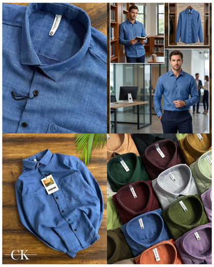 (Combo of 3) CK Linen Korean Fancy Plain Shirt Rs.1100
