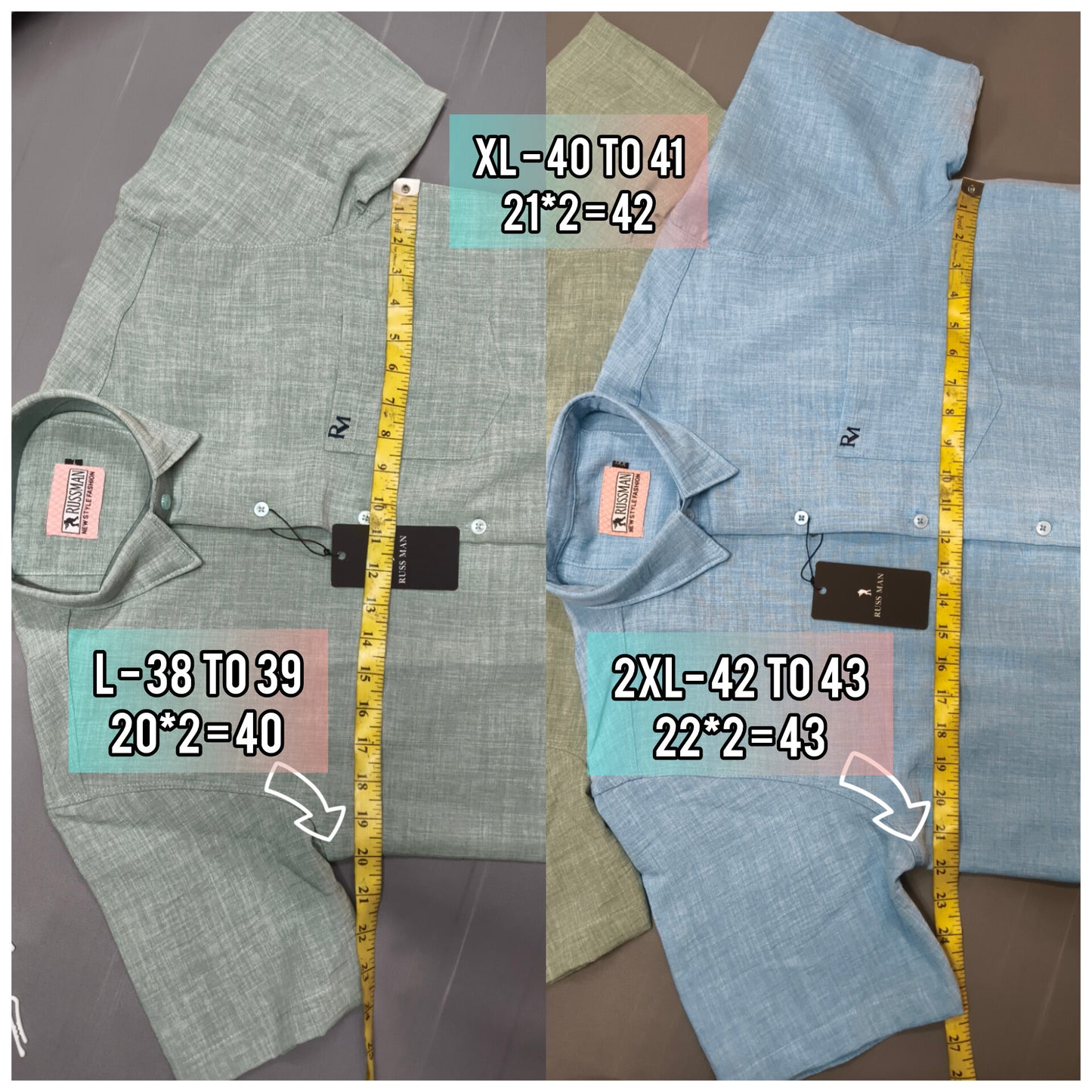 (Combo of 3) RussMan Full Sleeve Crepe Import Lenin Plain Shirts Rs. 1100