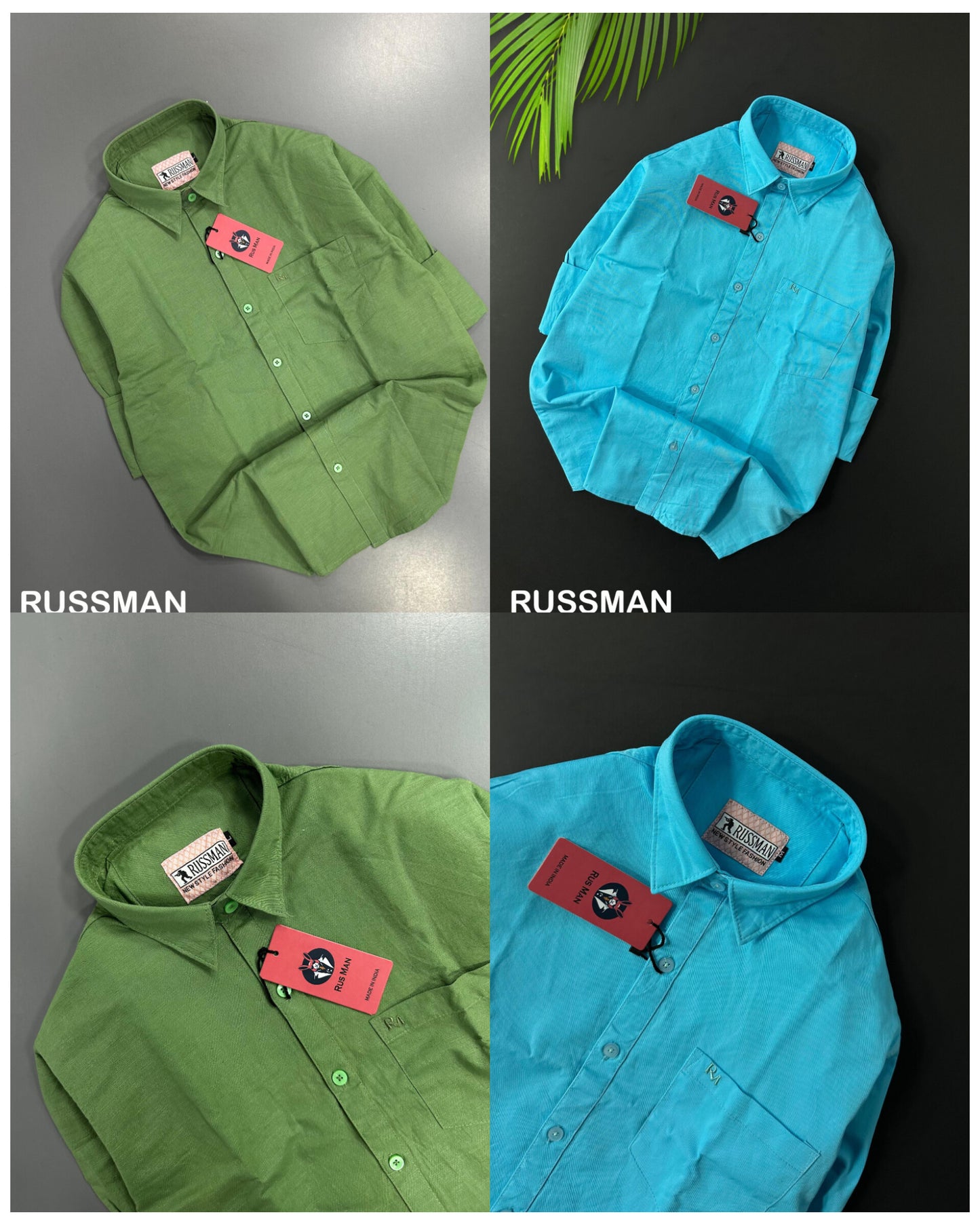 (Combo of 3) RussMan PureCotton Lenin Plain Shirts Rs. 1200