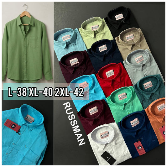 (Combo of 3) RussMan PureCotton Lenin Plain Shirts Rs. 1200