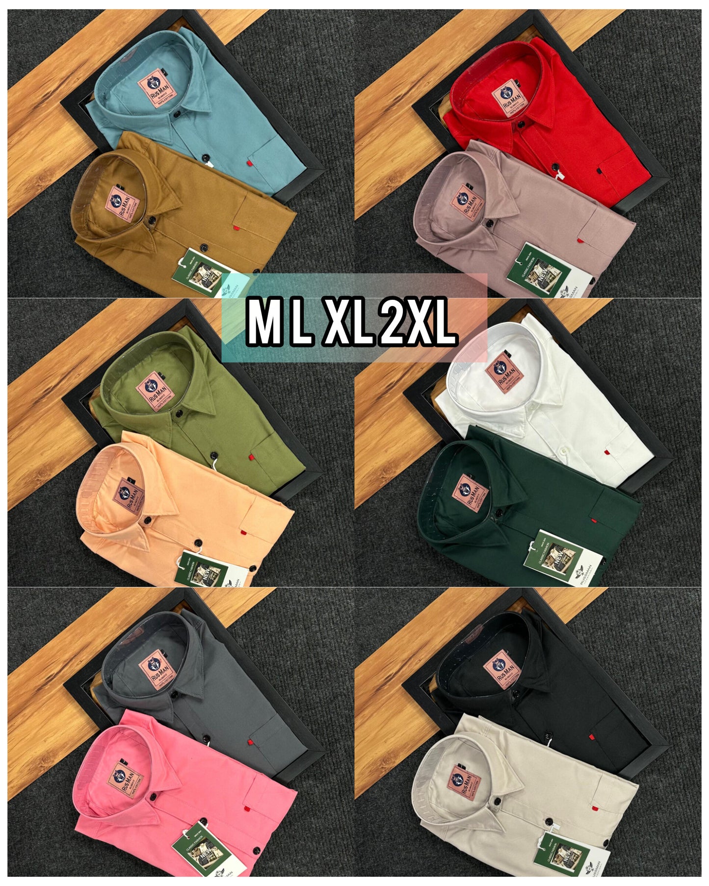 (Combo of 4) Russman Laffer Cotton Plain shirt Rs. 1000