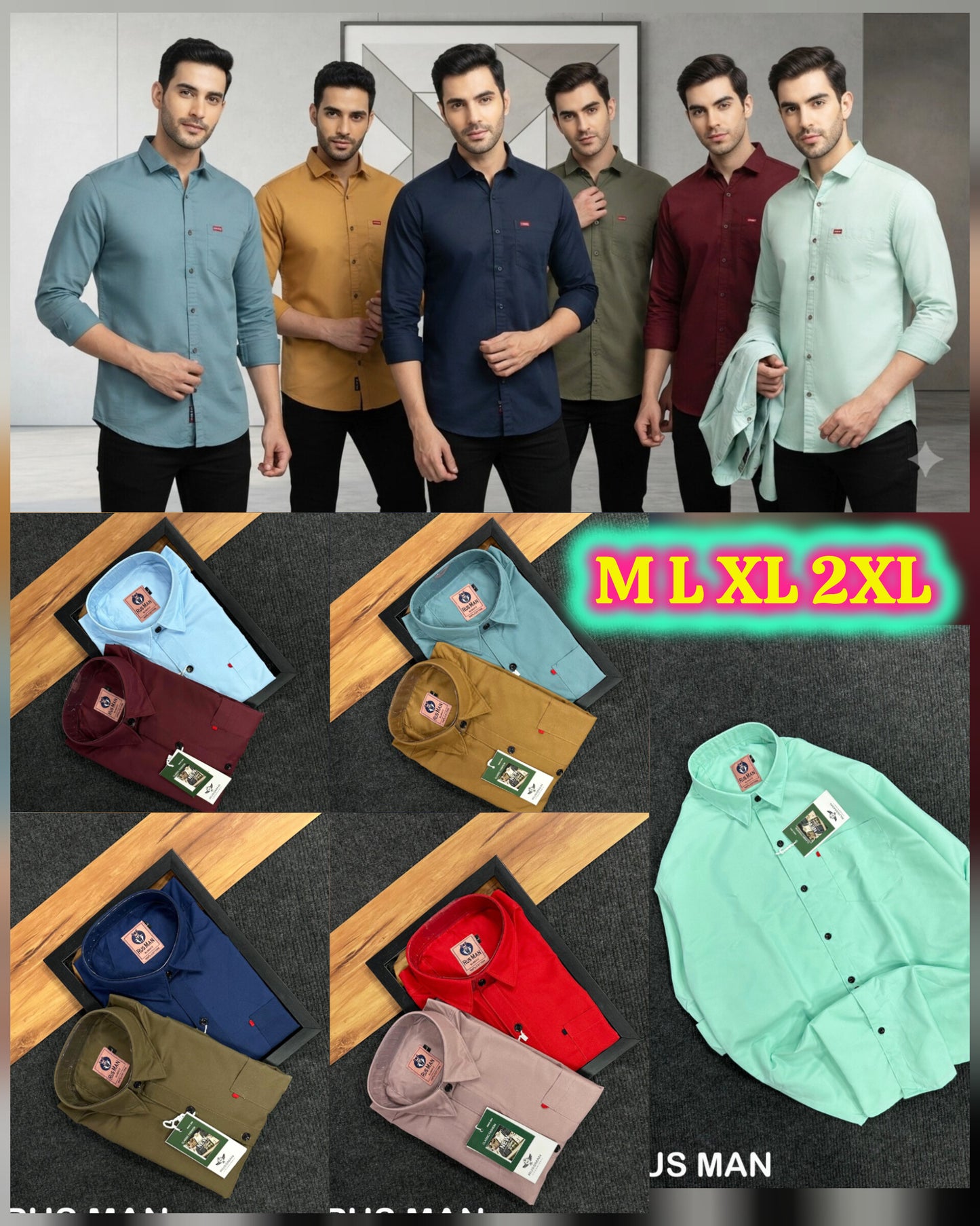 (Combo of 4) Russman Laffer Cotton Plain shirt Rs. 1000