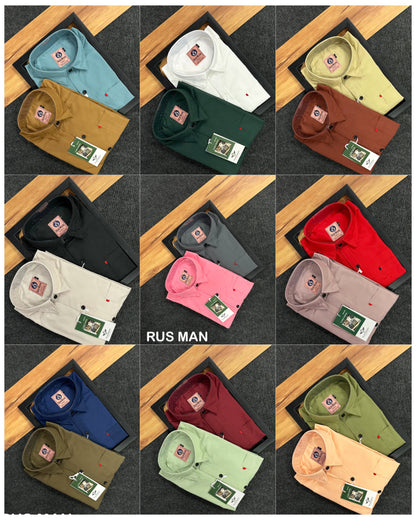 (Combo of 4) Russman Laffer Cotton Plain shirt Rs. 1000