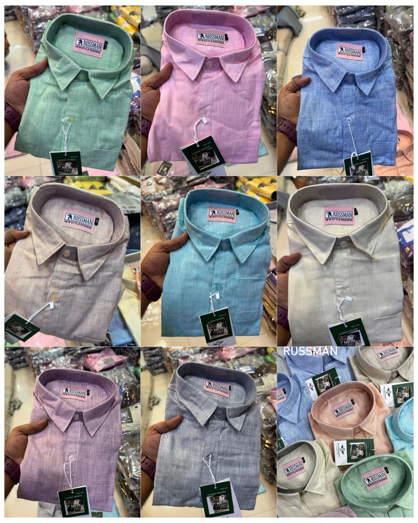 (Combo of 3) khadi Shade Russman Cotton Lenin Full Hand Plain Shirts Rs. 1150