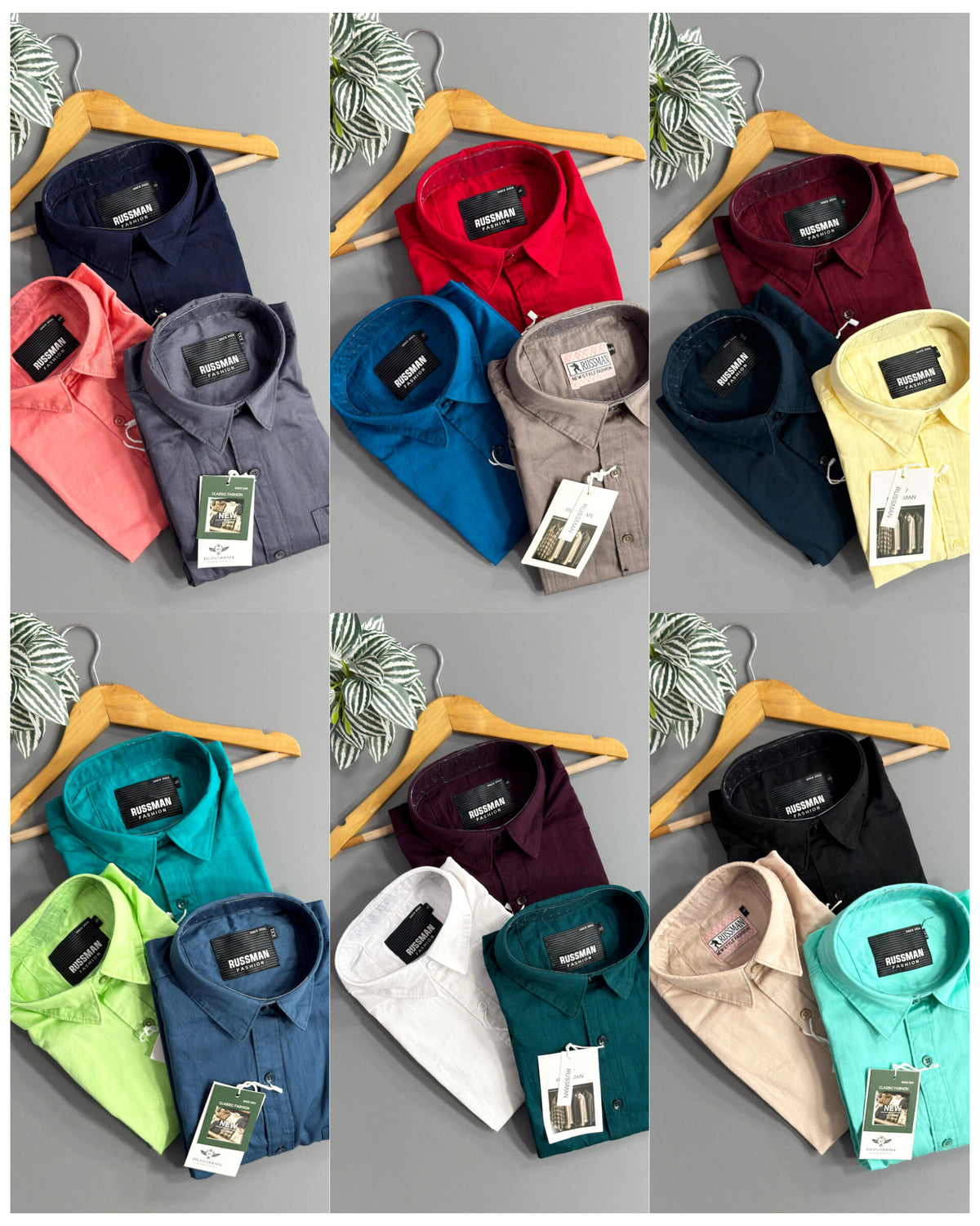 (Combo of 3)(2XL, 3XL)RussMan 100% Pure Cotton Plain Shirt Rs. 1200