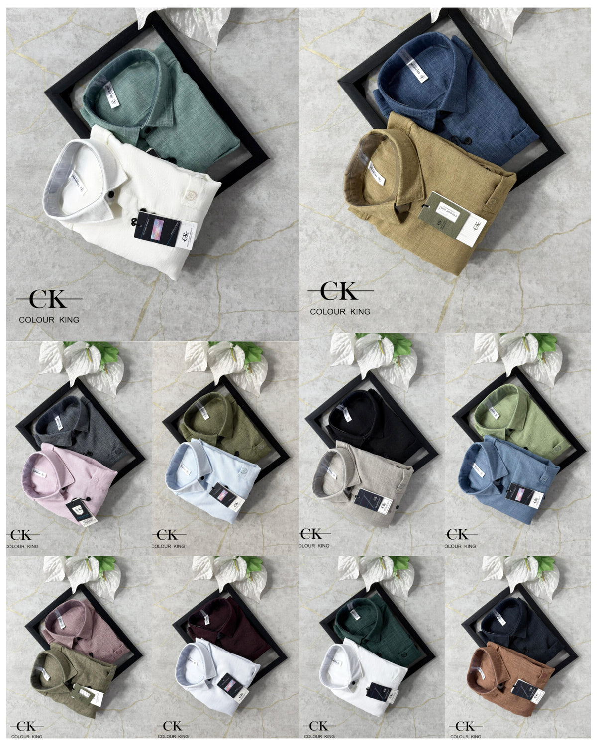 (Combo of 3)(2XL, 3XL)CK Linen Korean Plain Shirt Rs.1150