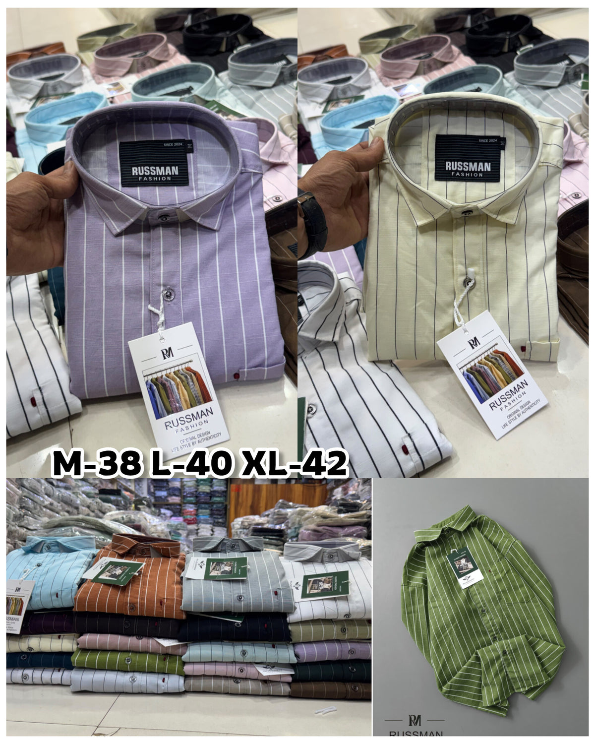 (Combo of 3) Viscose Slob Premium RM Cotton Linen Stripes Shirt Rs. 1200