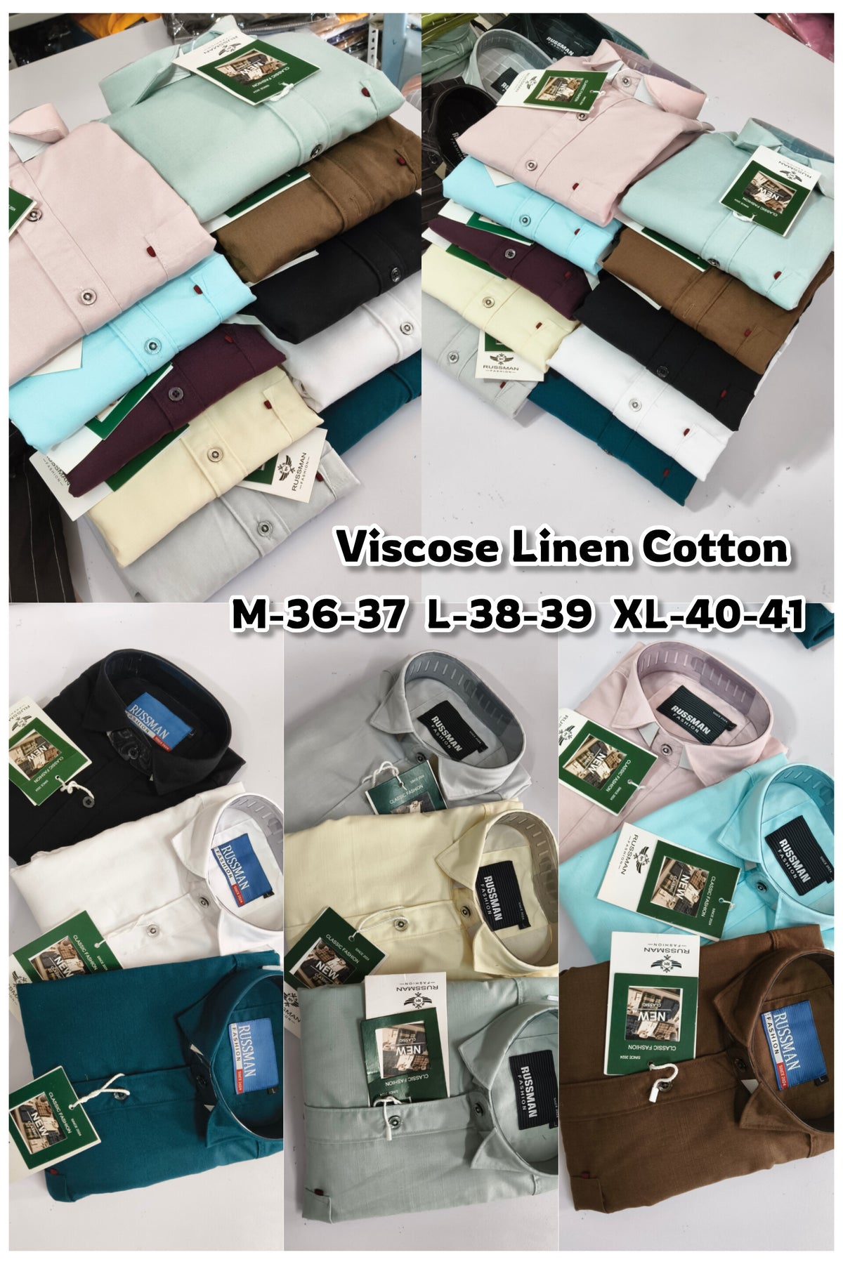 (Combo of 3) Viscose Premium RM Pure Cotton Linen Plain Shirt Rs. 1200