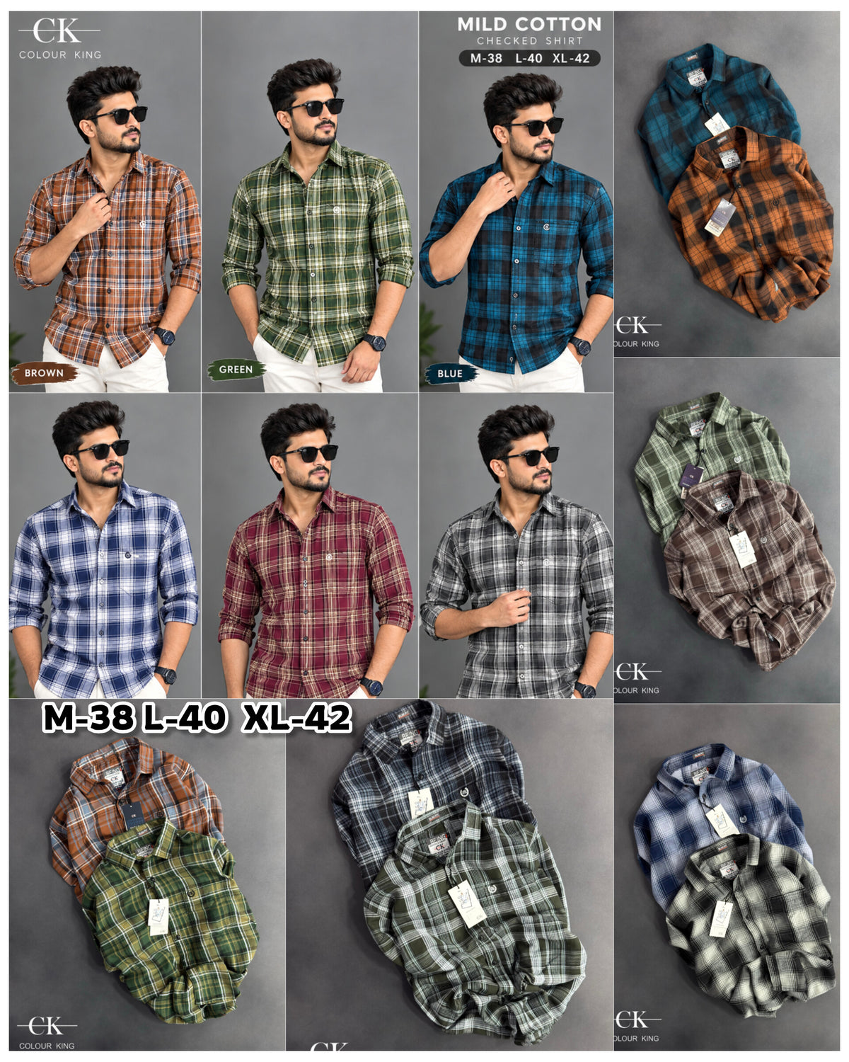 (Combo of 3) CK Mild Premium Twill Cotton Checked Shirt Rs. 1150