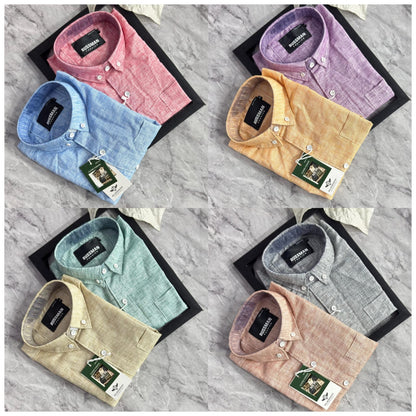 (Combo of 3)Russman khadi Cotton Lenin Plain Button Shirts Rs. 1150