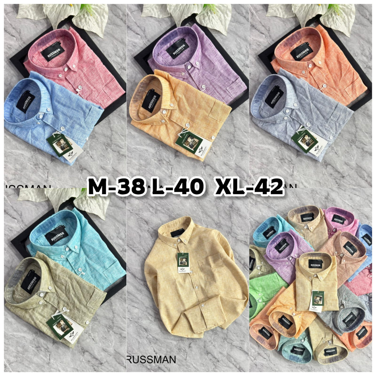 (Combo of 3)Russman khadi Cotton Lenin Plain Button Shirts Rs. 1150