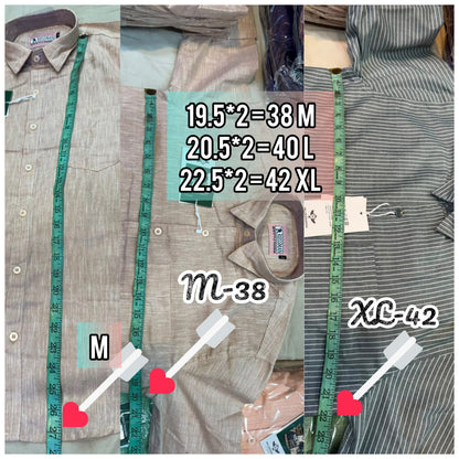 (Combo of 3)Russman khadi Cotton Lenin Plain Button Shirts Rs. 1150
