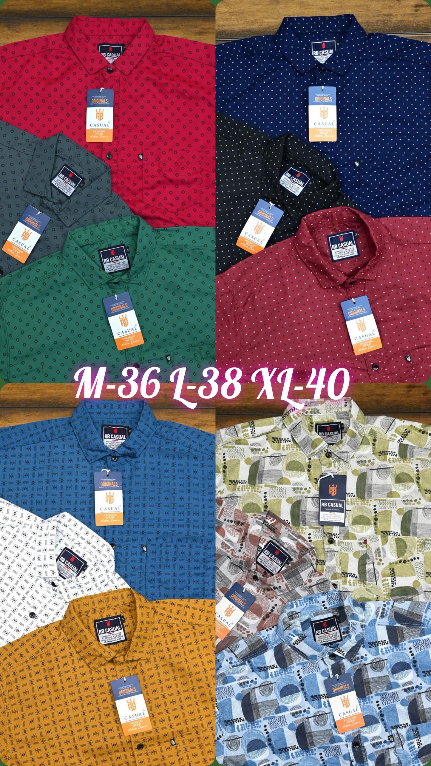 (Combo of 4) RB Formal Cotton Printed Shirts Rs. 999
