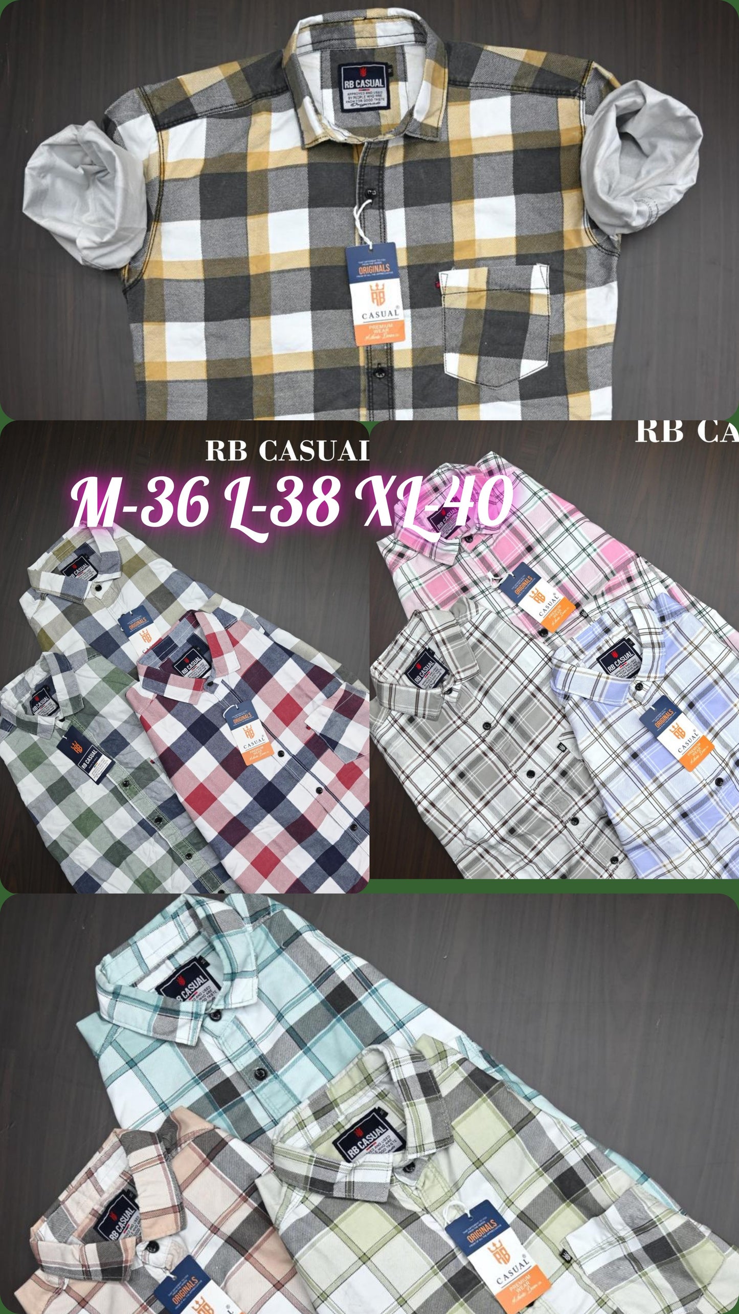 Combo of 4 RB Primium Cotton Checked Shirt Rs. 999