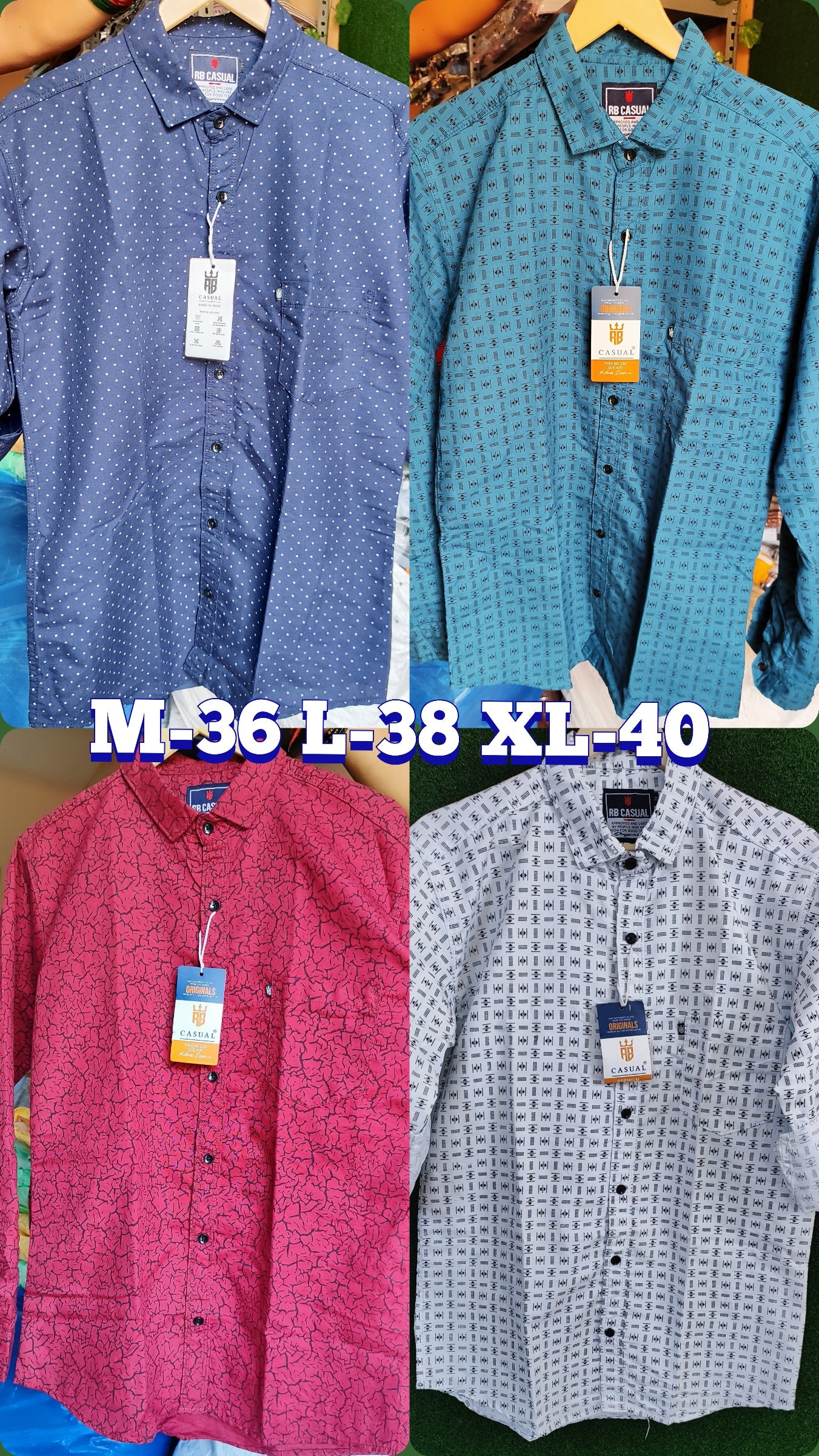 (Combo of 4) RB Formal Cotton Printed Shirts Rs. 999