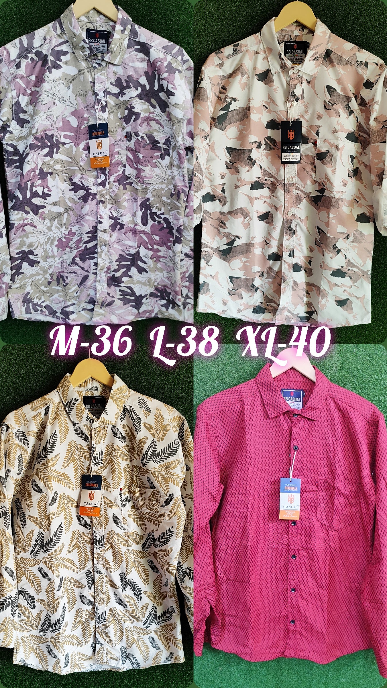 (Combo of 4) RB Casual Design Cotton Shirts Rs. 999