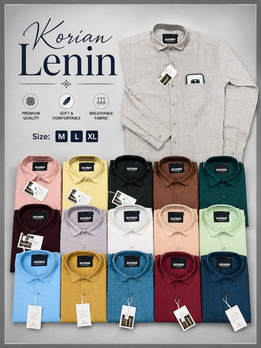 (Combo of 3) CK&Russman Linen Korean Fancy Plain Shirt Rs.1100