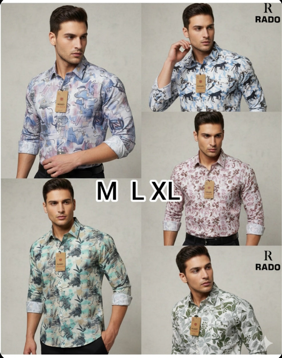 (Combo of 3) RedDot Korian Linen Double Shoulder Digital Printed Shirt Rs.1050