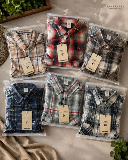 (Combo of 3) PH Baggy DoublePocket BackPrinted Cotton Checked Shirt Rs. 1150