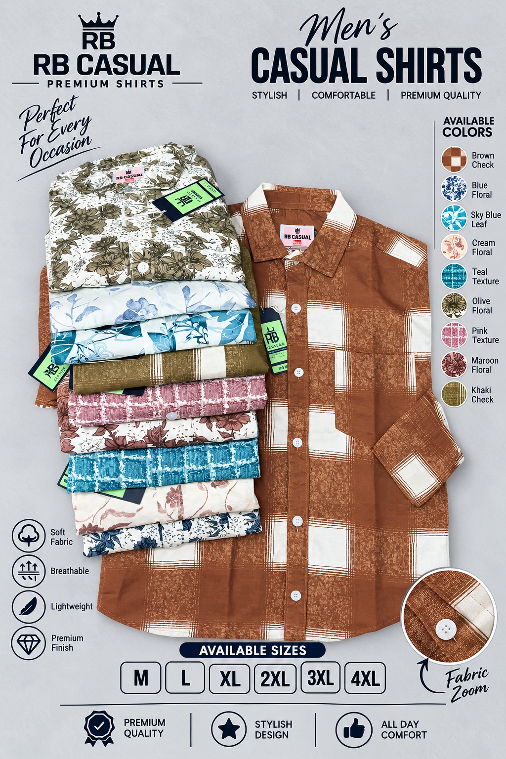 (Combo of 4) RBCasual Printed Design Only Laffer Cotton Shirts Rs. 1000