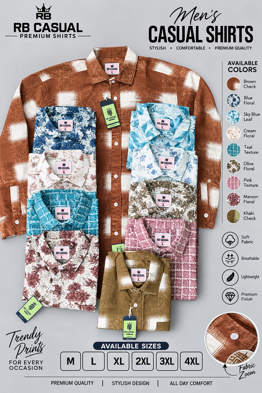 (Combo of 4) RBCasual Printed Design Only Laffer Cotton Shirts Rs. 1000
